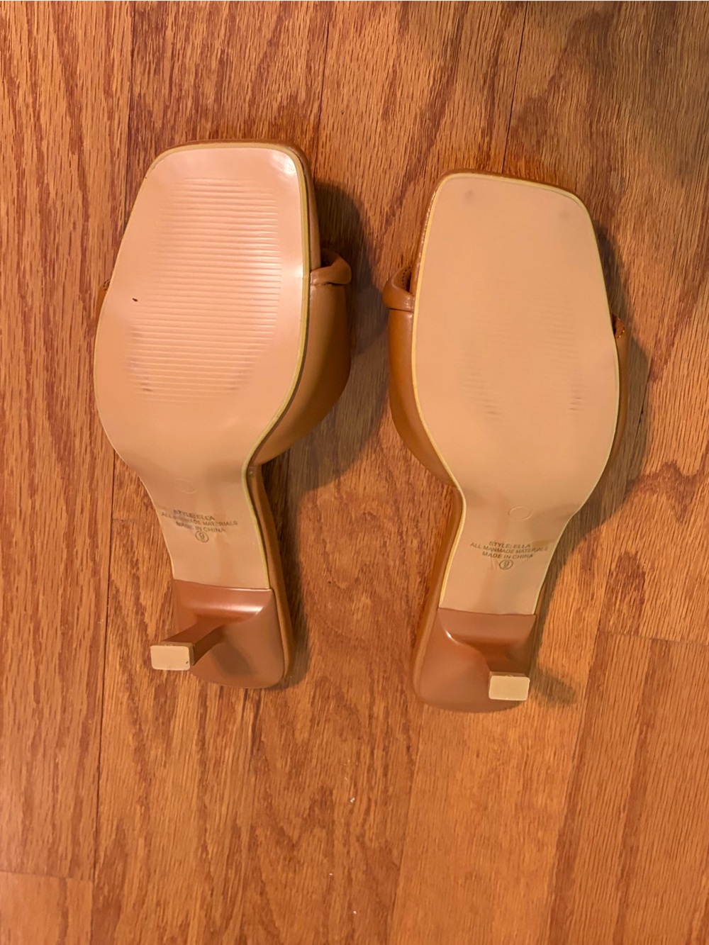 Contemporary Brown Leather Knot-Heel Mules - Picture 6 of 7